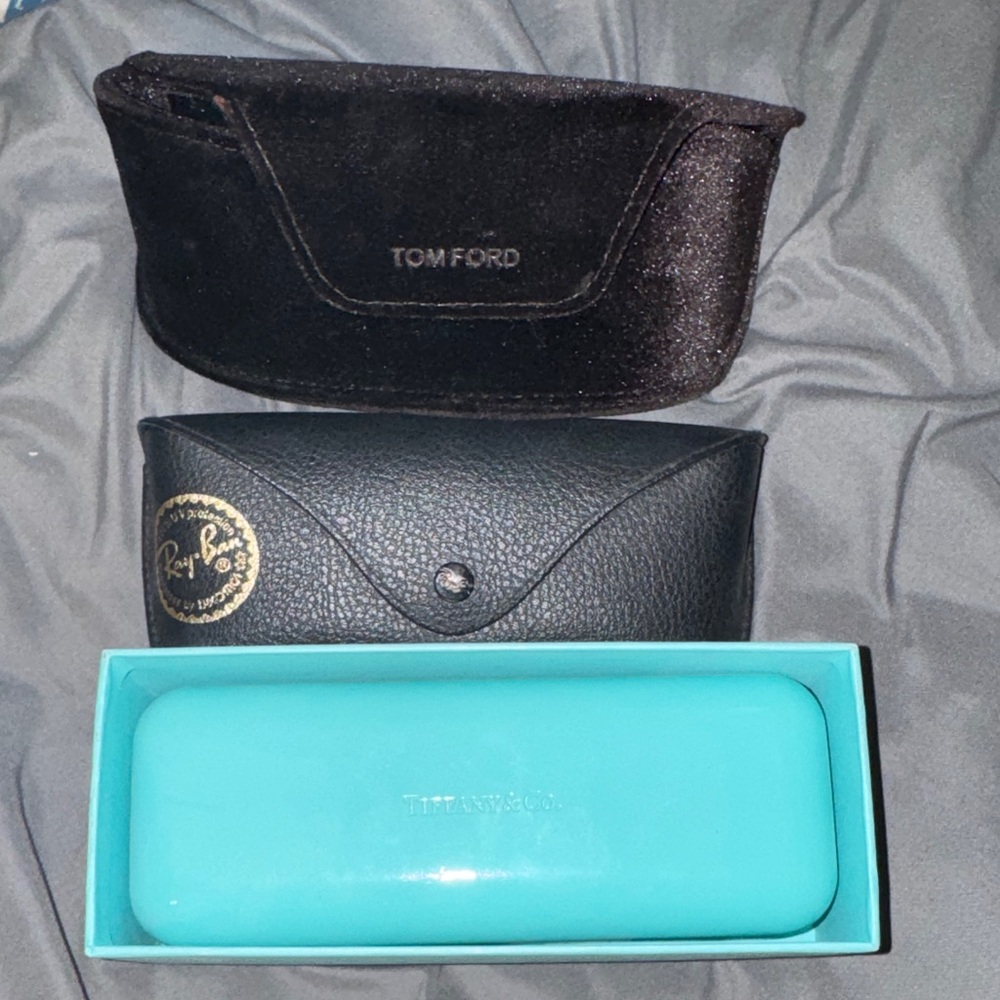 Tiffany & Co., Tom Ford, and Ray Ban eyeglass cases